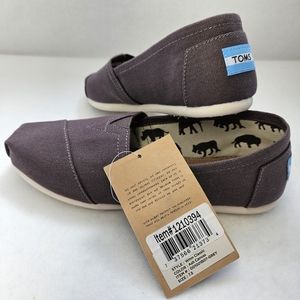 TOMS Women's Size 7.5 Ash Canvas Classic Slip-On Flat Shoes NWT